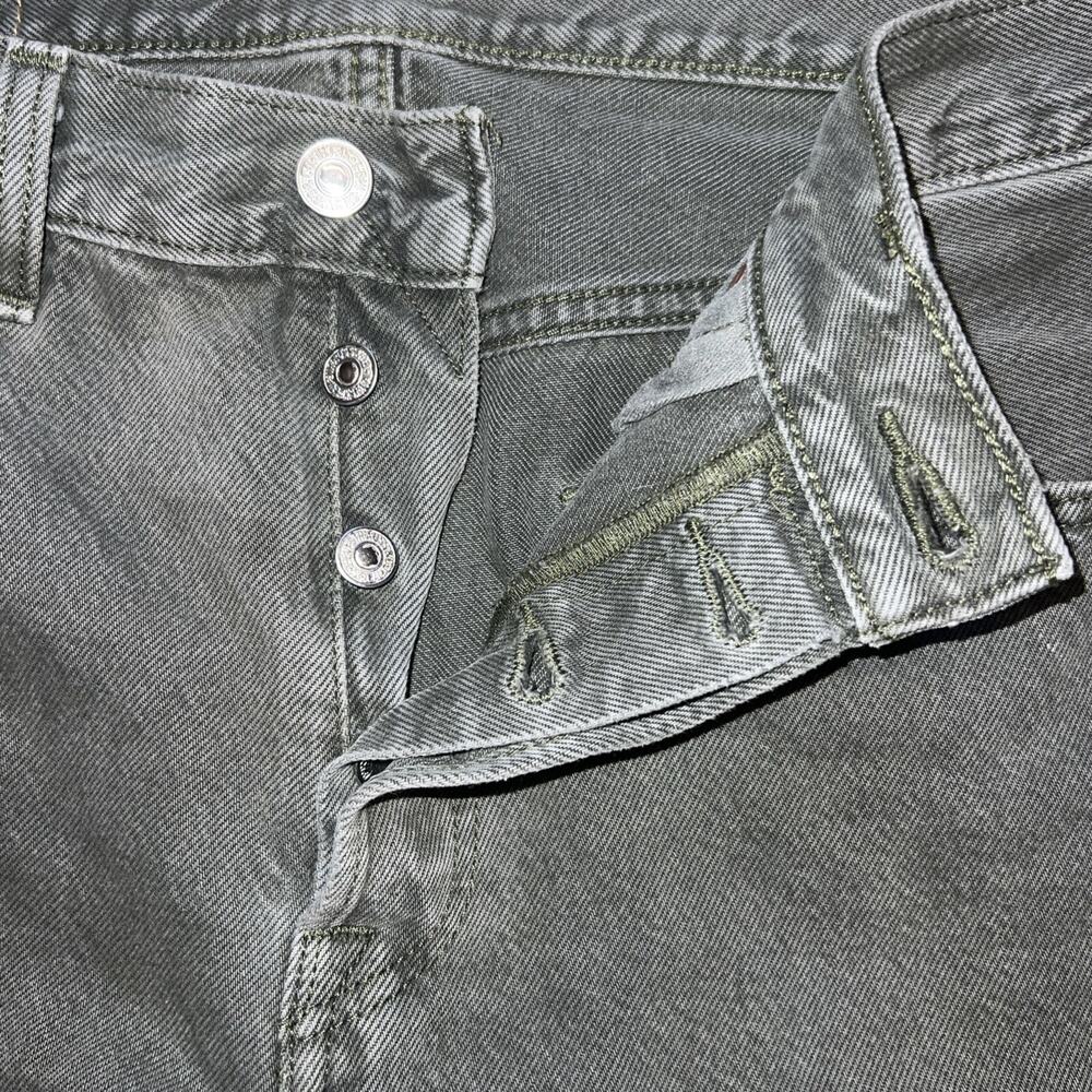 Vintage Levi’s Jeans 30x30 Green 501 Button Fly Straight Denim Pants USA 90s - Picture 12 of 14